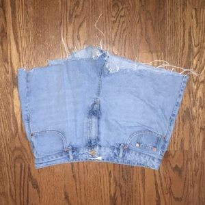 Topshop Slightly Frayed Mom Jean Short